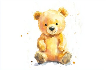 Wall Mural - Watercolor winnie the pooh, baby bear, birthday party, nursery wall art, room decor, baby shower, white background, cute teddy bear 