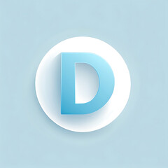 modern letter D blue icon logo for UI UX design