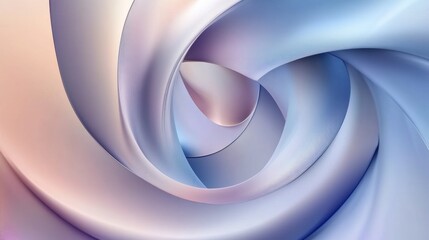 Leinwandbilder - Abstract 3D swirl design in soft pastel colors creating a fluid and dynamic visual experience. Generative AI