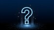 © ASAD - question mark blue neon lighting tech technology ask for help faq digital concept network communication