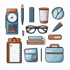 Wall Mural - Vector office supplies icon for professional presentations and documents