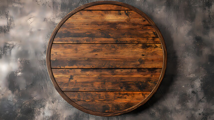 Wall Mural - A top view of a round wooden table showcasing its rich grain and texture, perfect for rustic or contemporary decor. transparent background. Pinnacle. Illustration