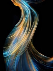Fototapete - Colorful light streaks create an abstract dance of energy in a dark background. Generative AI