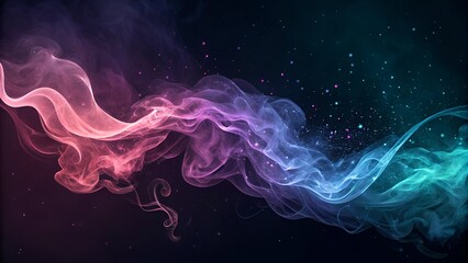 Wall Mural - abstract smoke on black