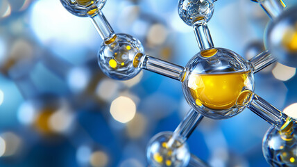 Wall Mural - glowing dna wallpaper with abstract light and science elements.