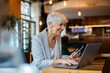 © Davor - Senior professional businesswoman working in modern cafe