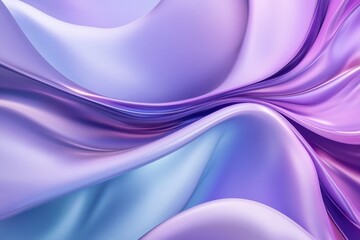 Leinwandbilder - Elegant flowing abstract 3D design with soft curves and gradients in purple and blue hues. Generative AI