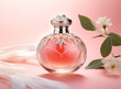 © MUZIHID CREATION - Elegant Pink Perfume Bottle on Light Grey Background