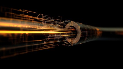 Poster - Futuristic Abstract Digital Visual of Glowing Lines and Circuit Patterns Representing High-Speed Data Transmission and Technology Innovation
