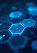 © Galeno - hexagons blues create unique visual effect digital screens technological science background artistic design elements