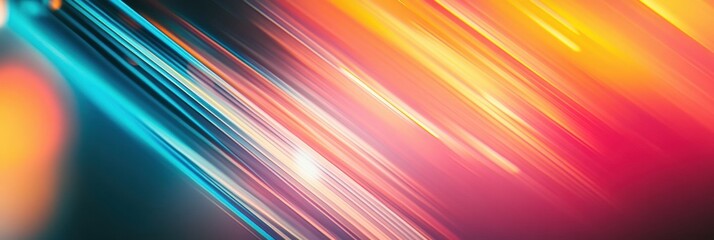 Leinwandbilder - Colorful abstract light streaks emanate with vibrant hues in a dynamic composition. Generative AI