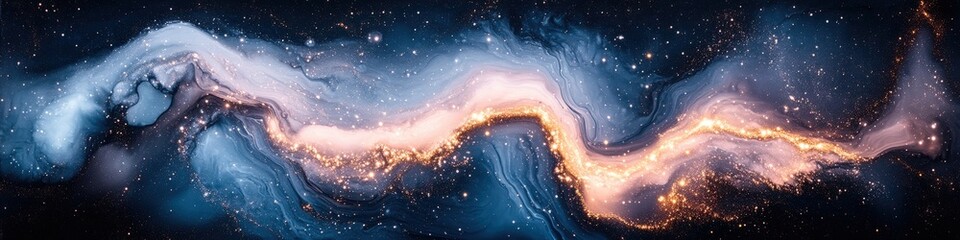 Wall Mural - mesmerizing cosmic abstract art in deep space with fiery nebula and stars illustrating a futuristic 