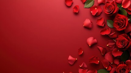 valentine's day or wedding background with beautiful roses. concept for a romantic party invitation 