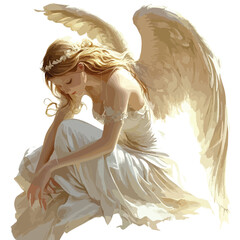 Wall Mural - angel clip art, clip art concept