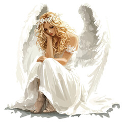 Wall Mural - angel clip art, clip art concept
