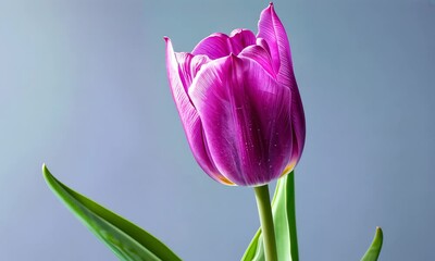 Wall Mural - Vibrant pink tulip blossoms against soft, pastel background