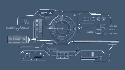 High-tech screen design with data processing animation