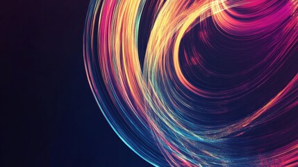 Poster - Colorful abstract light streaks create dynamic flow in dark background showcasing vibrant hues and energy. Generative AI