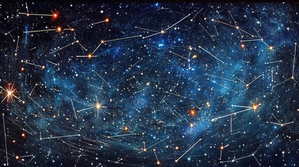 Wall Mural - Vibrant nebula with stars and constellations in deep space.