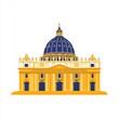 © PooHPiN365 - A large yellow and blue building with a dome on top. Generative AI