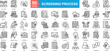 © AGE - Screening Process Icon Sheet Conversation, Approved, Certificate, Resume, Career, Appointment, Hiring, Approval, Video Conference, Check List, Hiring, Thinking, Contract, Salary, Job, Strategy, Profil
