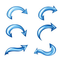 Sticker - A set of blue arrows pointing in different directions