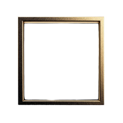 A gold framed square with a white background