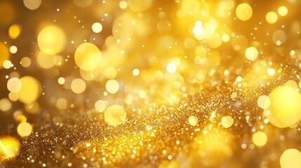 Wall Mural - bright yellow background with scattered golden sparkles, creating a shimmering, vibrant effect