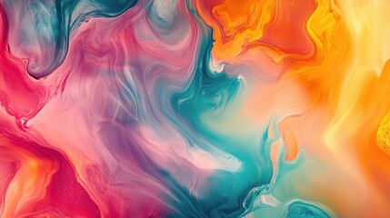 Wall Mural - Abstract Smooth Flowing Shapes Background in Vibrant Colors