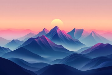 Canvas Print - sunrise in mountains