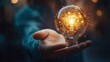 © CreativeSeven  - Illuminating ideas creative spark in a person's hand indoor setting dynamic environment inspirational concept