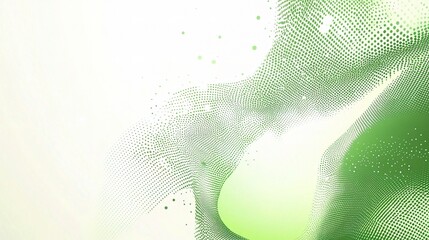 Wall Mural - Abstract Green Gradient Background with Halftone Dots Vector Design