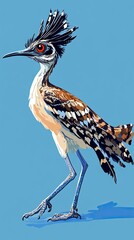 Poster - A striking illustration of a crested bird species