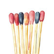 © Suchart - Artistic Illustration of Colorful Matches and Lighter with Detailed Textures and Vibrant Colors