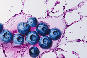 Wall Mural - A Splash of Blueberries