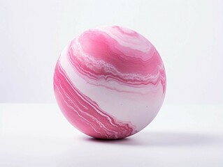 Poster - Abstract Photo of Pink Marble Ball on White Surface 