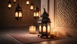 © JNCK DESIGN - Ornate Metal Lantern Candles Warm Ramadan Setting