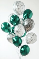 Sticker - Silver and Green Balloons