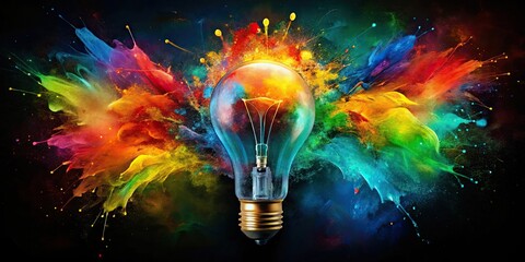 Canvas Print - Illuminating Ideas A Vibrant Explosion of Creativity and Innovation