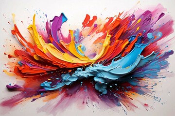 Poster - Dynamic and Energetic Abstract Painting with Vibrant Colors 