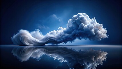 Wall Mural - Serene Cloud Formation Reflecting on a Still Surface, a Dreamlike Scene of Nature's Beauty