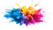© Song Long - Colorful holi powder on white background. Colorful vibrant rainbow holi paint color powder explosion with bright colors isolated white background. colorful mixed rainbow powder explosion,