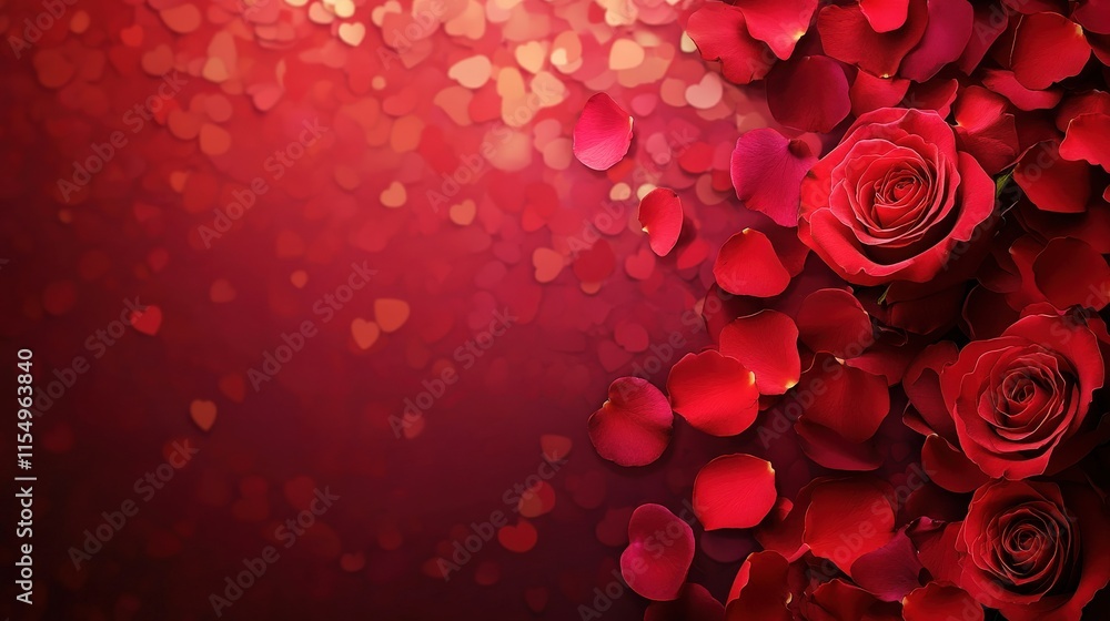 Valentine's Day or Wedding Background with Beautiful Roses. Concept for ...