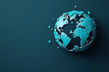 Wall Mural - political crisis legislation concept. shattered globe on a dark background representing environmenta
