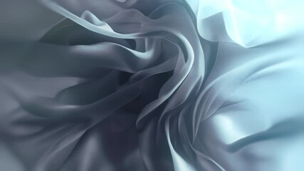 Fototapete - Abstract 3D animation with soft, wavy shapes of translucent fabric flying in the breeze. Contemporary design
