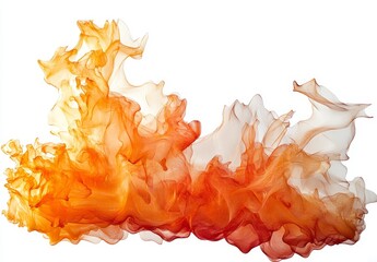 Wall Mural - Abstract orange and red fire flames isolated on white background.