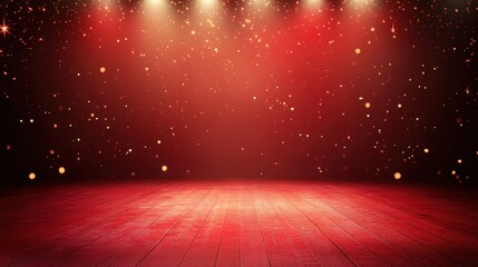Wall Mural - A vibrant red background with a spotlight effect in the center for text placement.