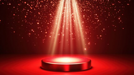 Wall Mural - A vibrant red background with a spotlight effect in the center for text placement.