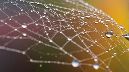 spider web with dew drops
