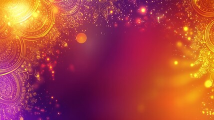 diwali abstract background. featuring bright yellows, oranges, and purples. highlighting light, cele